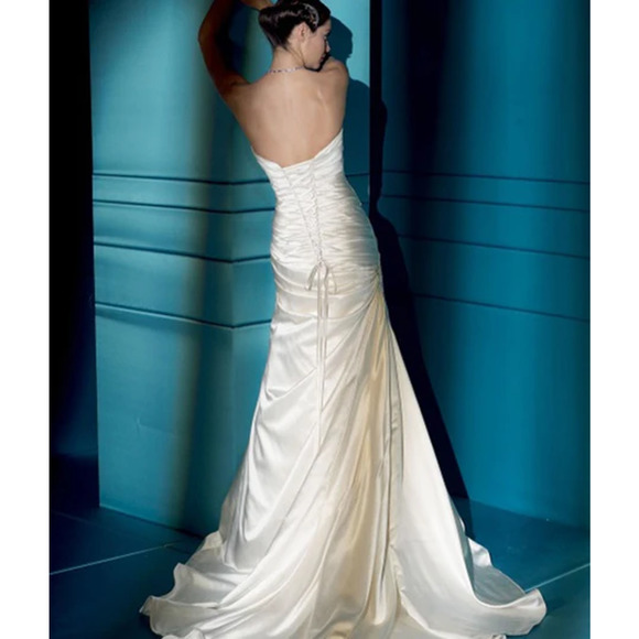 Demetrios Strapless Ivory Wedding Dress Style 4284 Discount Designer Wedding Dre - Picture 4 of 7